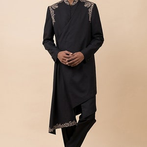 Designer Embroidered Sherwani, Wedding sherwani for Mens, Sherwani for Groom and Groomsmen, Customisable & Made to Order with fine handwork