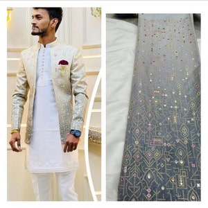 Indowestern 3 pièces, Jodhpuri brodé Sherwani pour hommes, costume Jodhpuri, manteau Jodhpuri sans bouton, mariage Sherwani hommes, fait sur commande