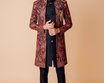 Jodhpuri Shrug set para hombres, Jodhpuri bordado Sherwani para hombres, Indowestern para hombres, abrigo Jodhpuri, boda Sherwani hombres, hecho a la medida