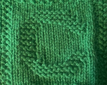 Afghan Square Letter ‘C’ Knitting Pattern
