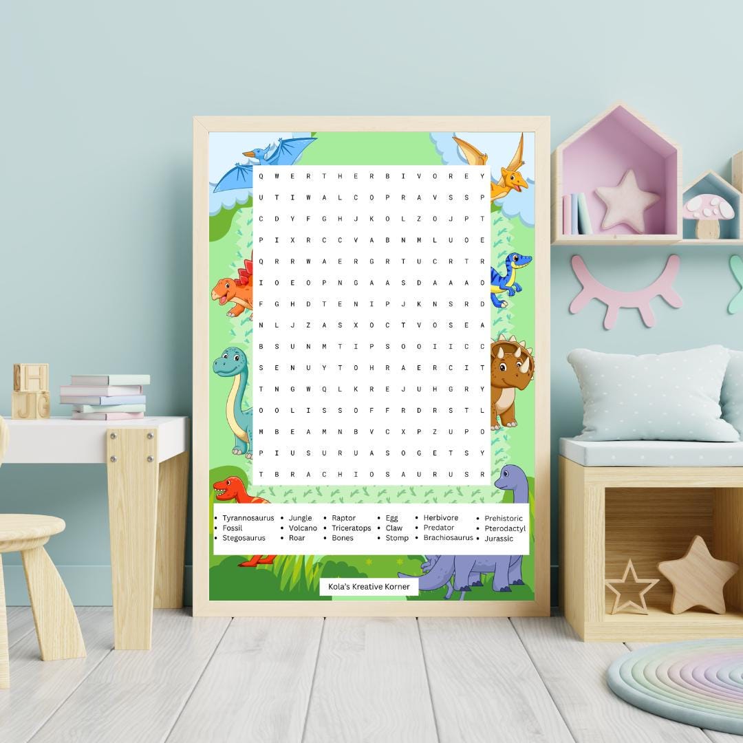 Dinosaur Word Search Printable PDF – Prehistoric Activity for Kids ...
