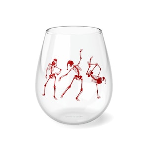 Dancing Skeletons 21 oz. Stemless Wine Glasses (Set of 4