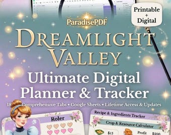 Agenda e strumento di monitoraggio digitale definitivo per Dreamlight Valley fino al 2026 (Excel/Fogli Google)