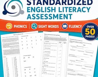 Literacy Skills Assessment Package | Tests for Reading, Writing, Comprehension (Digital Download)