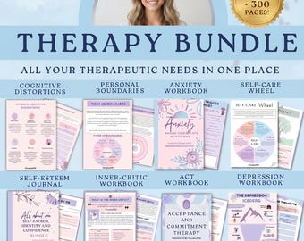 Therapy Resource Bundle – 8+ Digital Workbooks | 300+ Pages of Individual Counselling Worksheets!