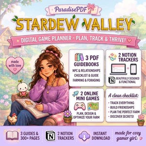 Stardew Valley Planner Bundle | Notion, PDF Journal, Mini Games | 300+ Pages (Digital Download)