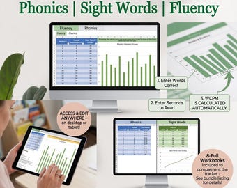 Strumento di monitoraggio delle competenze di alfabetizzazione / Fonetica, parole a vista, fluidità (foglio di calcolo Excel)
