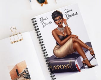 Black Girl Magic/Black Women Notebook/Melanin Girl/ Spiral Notebook/African American Woman Notebook/ 2024 Notebook