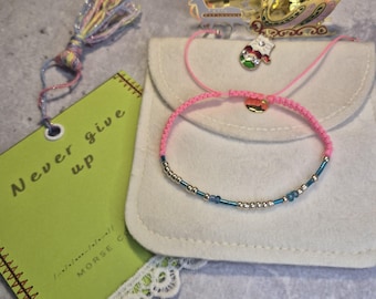 Morse-Code-Armband - niemals motivierende Nachricht Schmuck aufgeben - Schmuck mit versteckter Nachricht - personalisiertes Weihnachtsgeschenk für sie