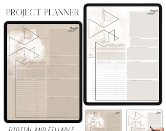 Digital Project Planner Printable | Project Management | PDF |  Project Planning | A4 | A5 | Letter size | Follow-up Planner | Fillable pdf