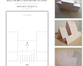 2027 Desk Calendar Stand: DIY Printable A3 Planner (PDF Download)