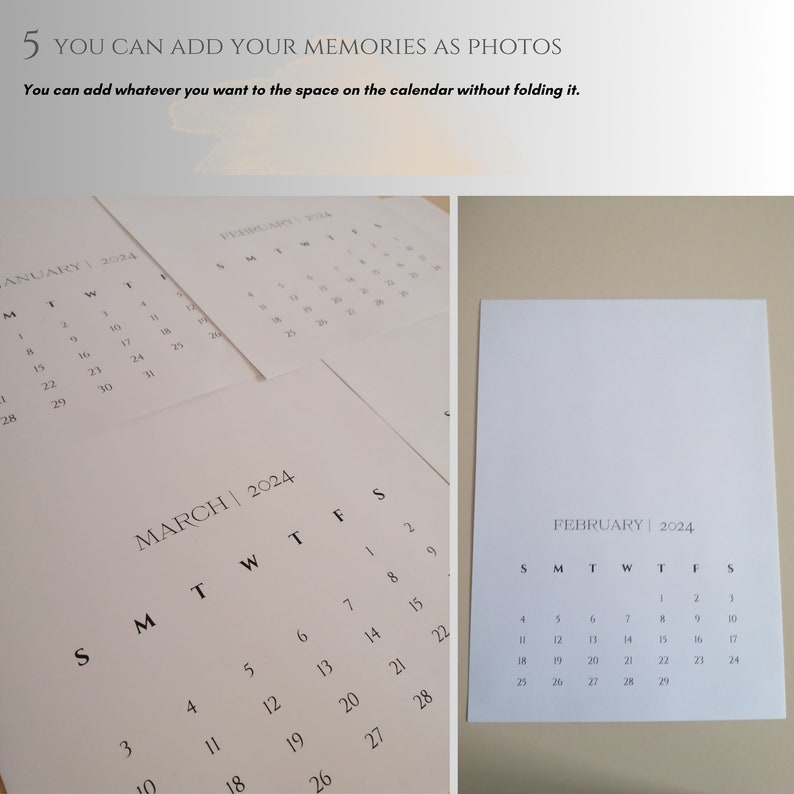 Customizable Calendar 2024, Printable DIY Gift, Custom Gift, Printable