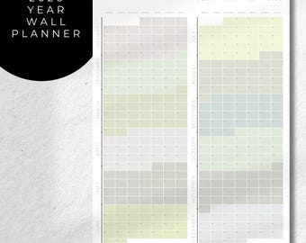 2026 Wall Planner: Year At A Glance Calendar (Printable PDF, Digital Download)