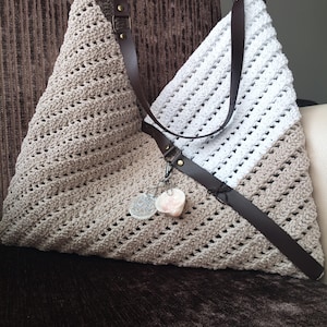BySMyDesgn Crochet Handbag, Summer Fashion, Crochet Leather Handle Bag, With charm bag, Crochet Shoulder Bag,Handmade Crochet Handbags Women