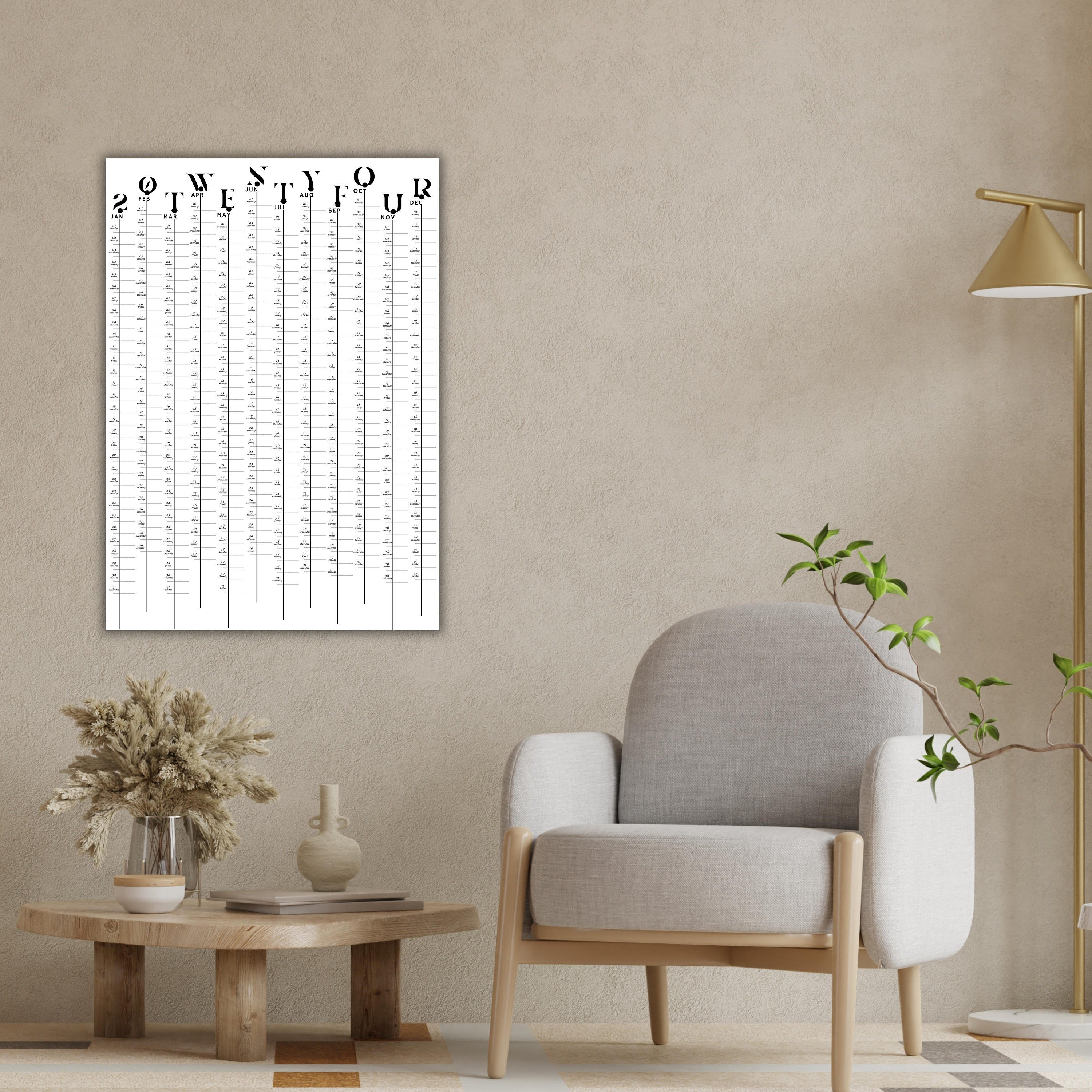Printable 2024 Wall Calendar 2024 Wall Planner Yearly - Etsy UK