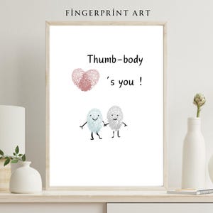 Manualidad con huella dactilar "Te amo", arte digital, regalo para el Día del Padre, para papá de parte de su hijo, arte para el Día del Padre, imprimible, carta en PDF
