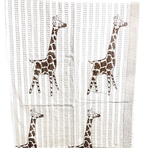Large Block Printed Kantha Blanket - Giraffe Print