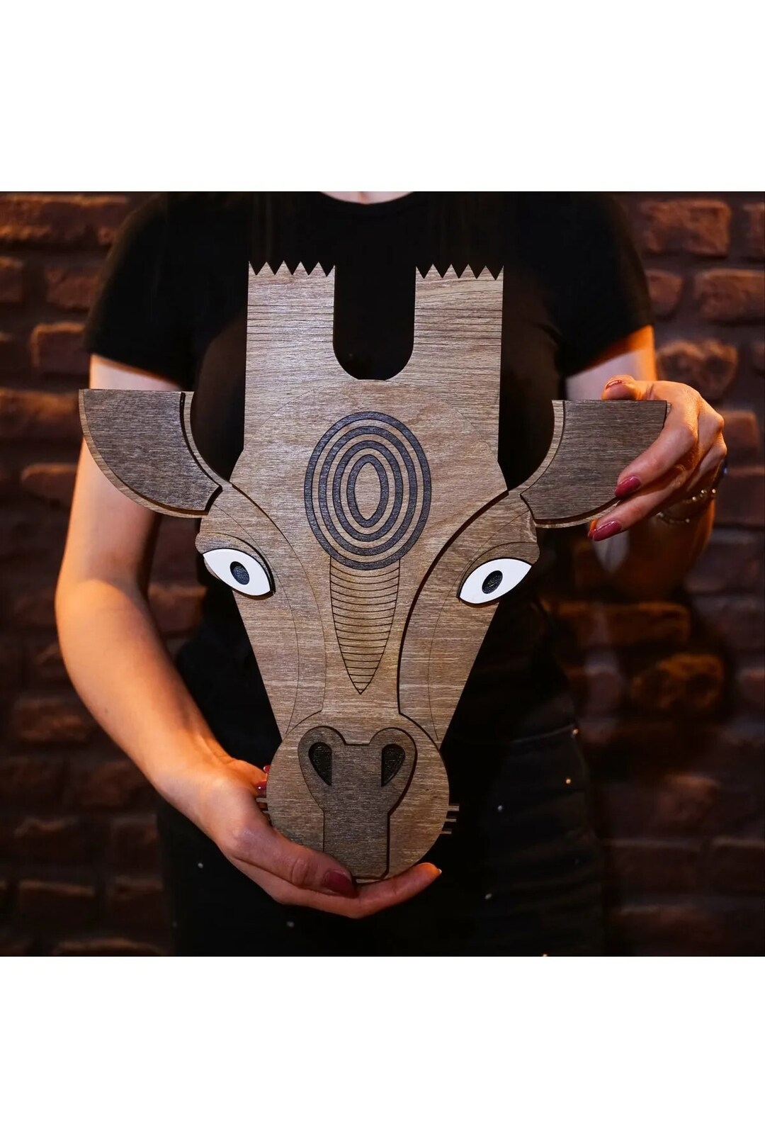 Giraffe Wall Mask, 3D Decorative African Wall Art, Modern African Home