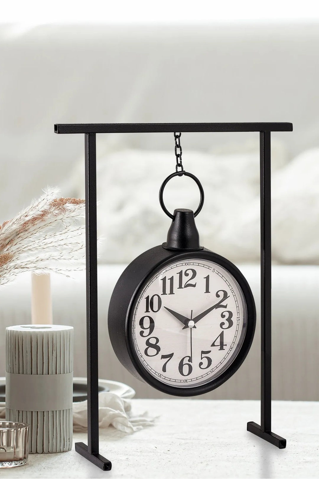 Decorative Metal Table Clock, Elegant and Functional Desktop Clock ...