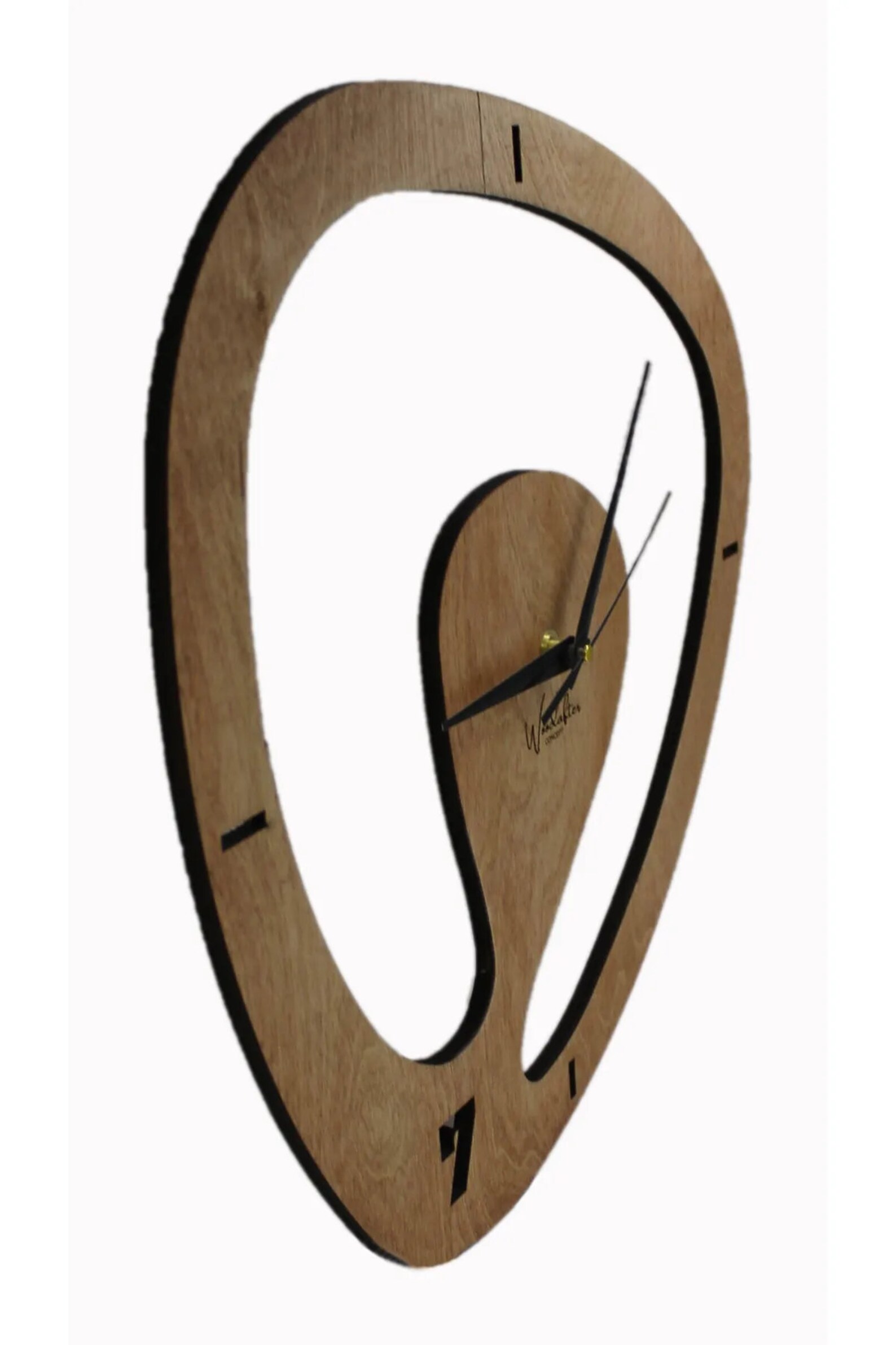 Asymmetrical Wall Clock Wooden Modern Wall Clock, Wall Clock With ...