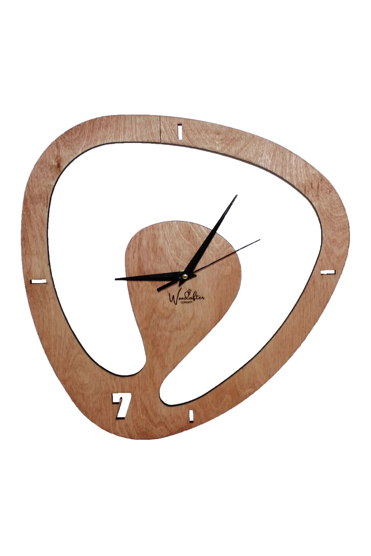 Asymmetrical Wall Clock Wooden Modern Wall Clock, Wall Clock With ...