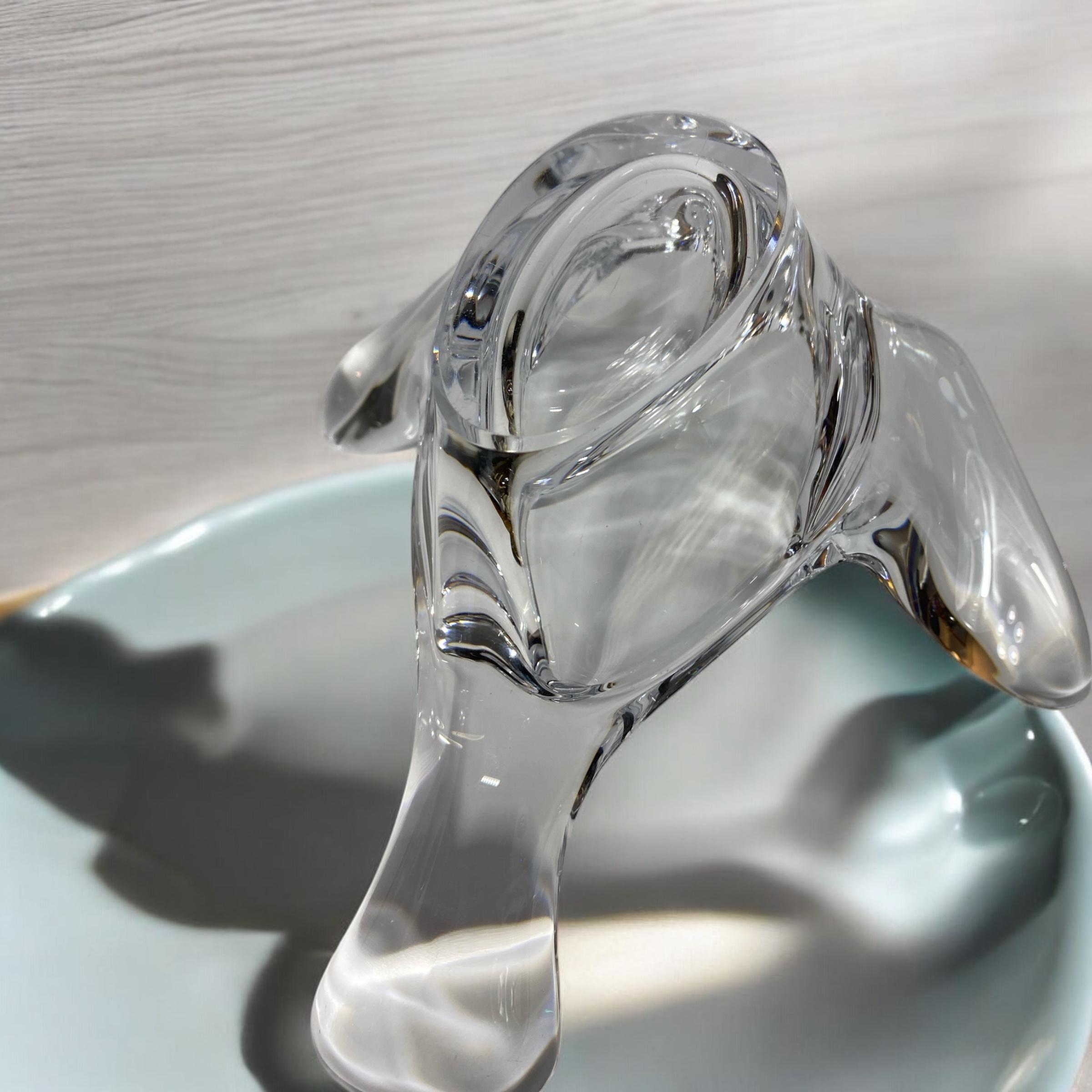 手吹きガラスの鳩のボウル/彫刻 | 高さ4インチ x 長さ8インチ | ほのか