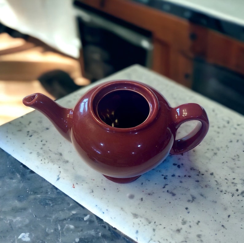 Vintage Hall Mccormick 1940's Old Rose Burgundy Teapot Etsy