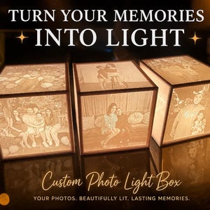 Custom Photo Light Box | Personalized Picture Lamp | Memorial Gift | Anniversary Gift | Photo Cube Lamp | LED Night Light