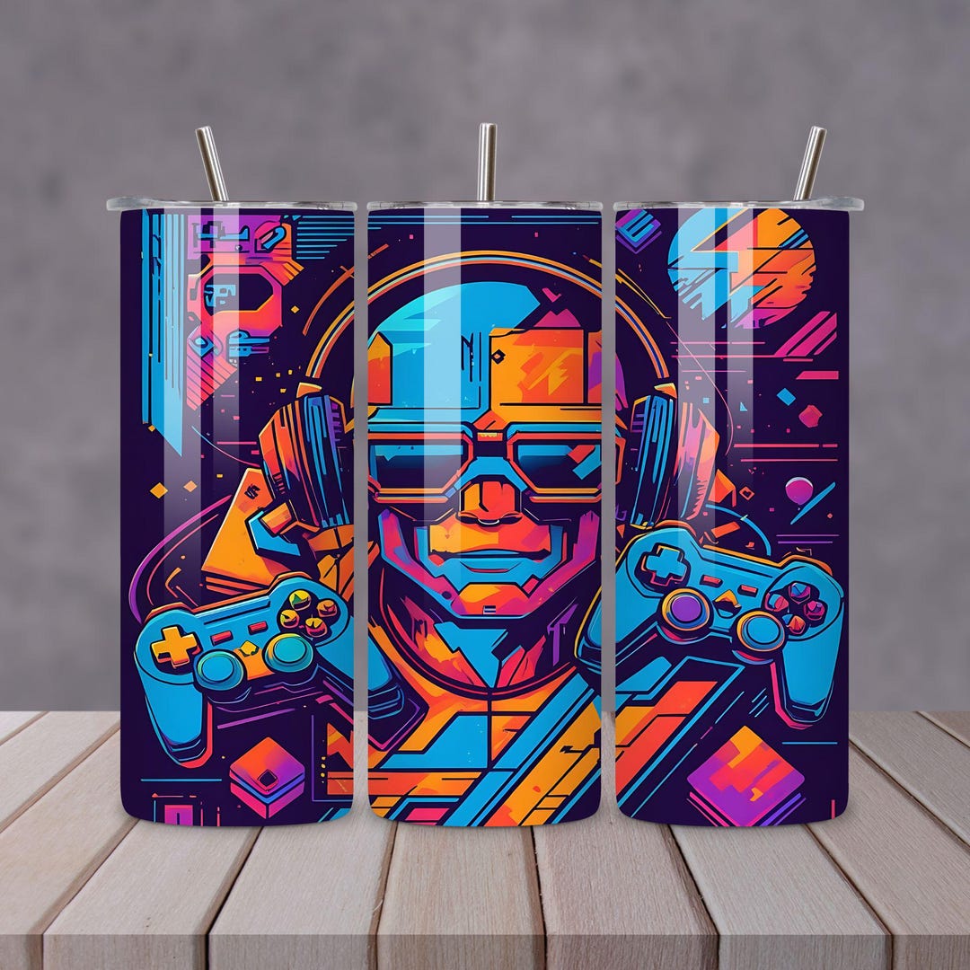 Gaming Tumbler Wrap, Seamless Full Wrap, 20 Oz Tumbler Wrap PNG ...