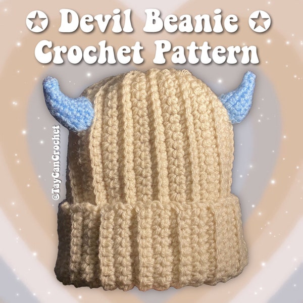 Devil Horn Beanie Crochet Pattern