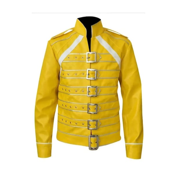 Freddie Mercury Concert Yellow Leather Jacket