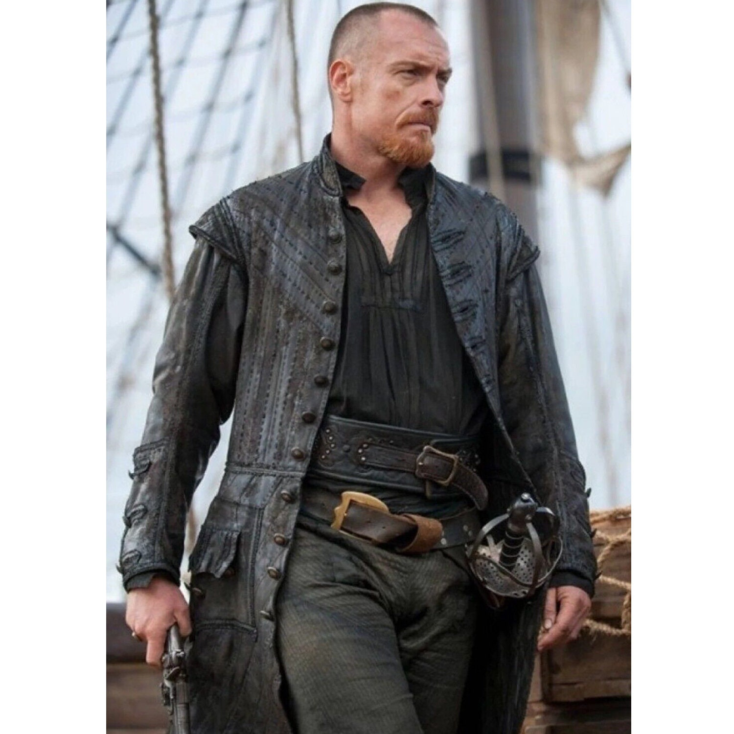 Leather pirate coat clearance