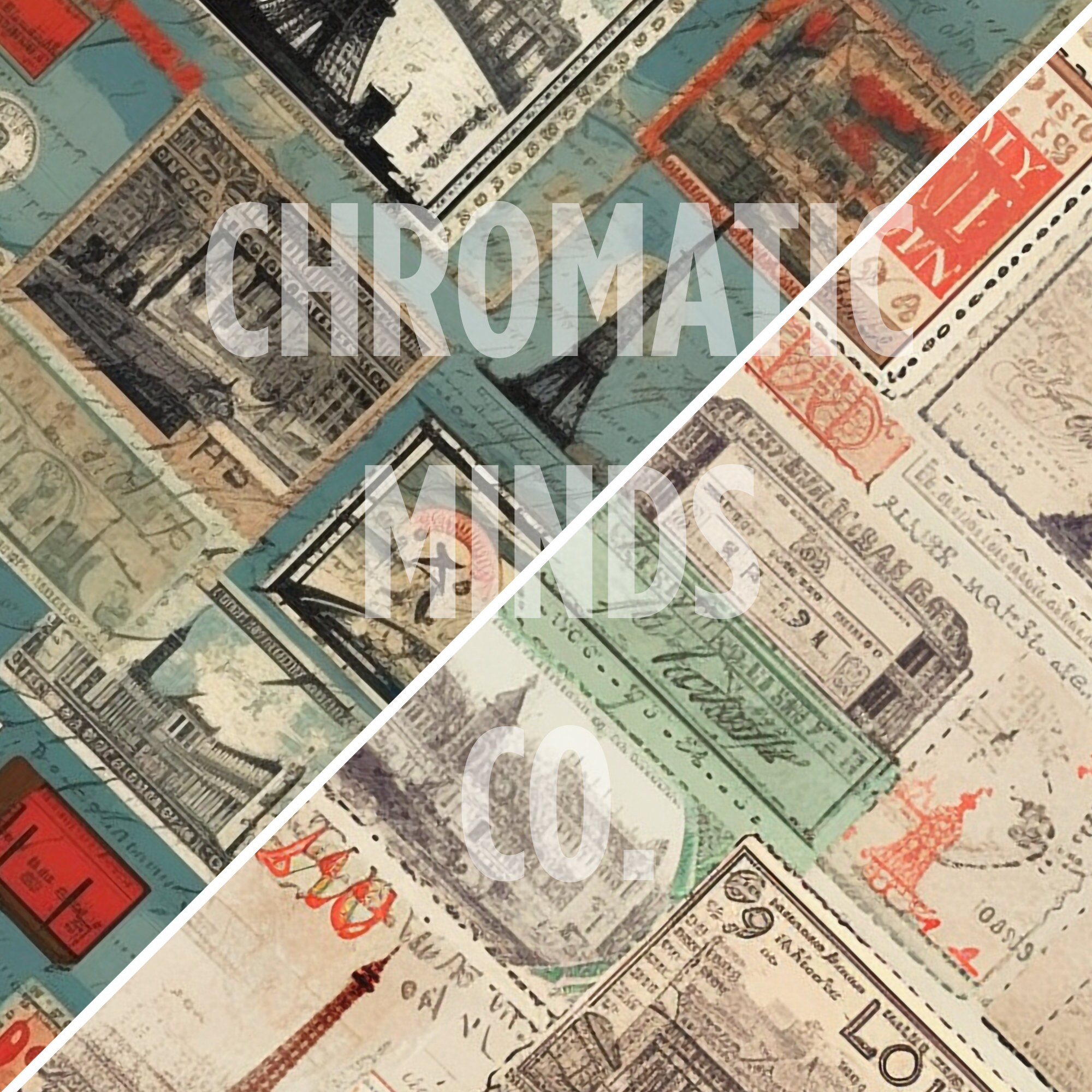 Travel Ephemera - Digital Paper Seamless Repeating Pattern - 10 Designs ...
