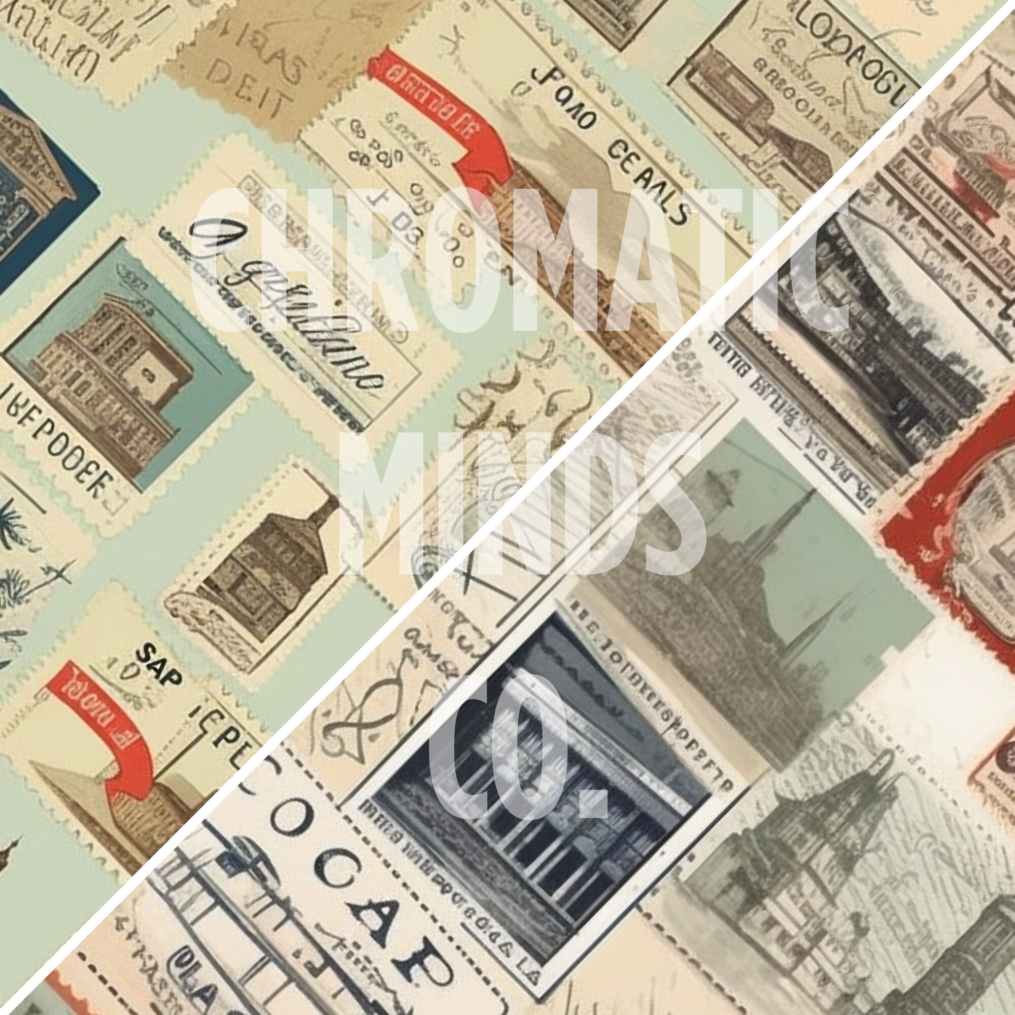 Travel Ephemera - Digital Paper Seamless Repeating Pattern - 10 Designs ...