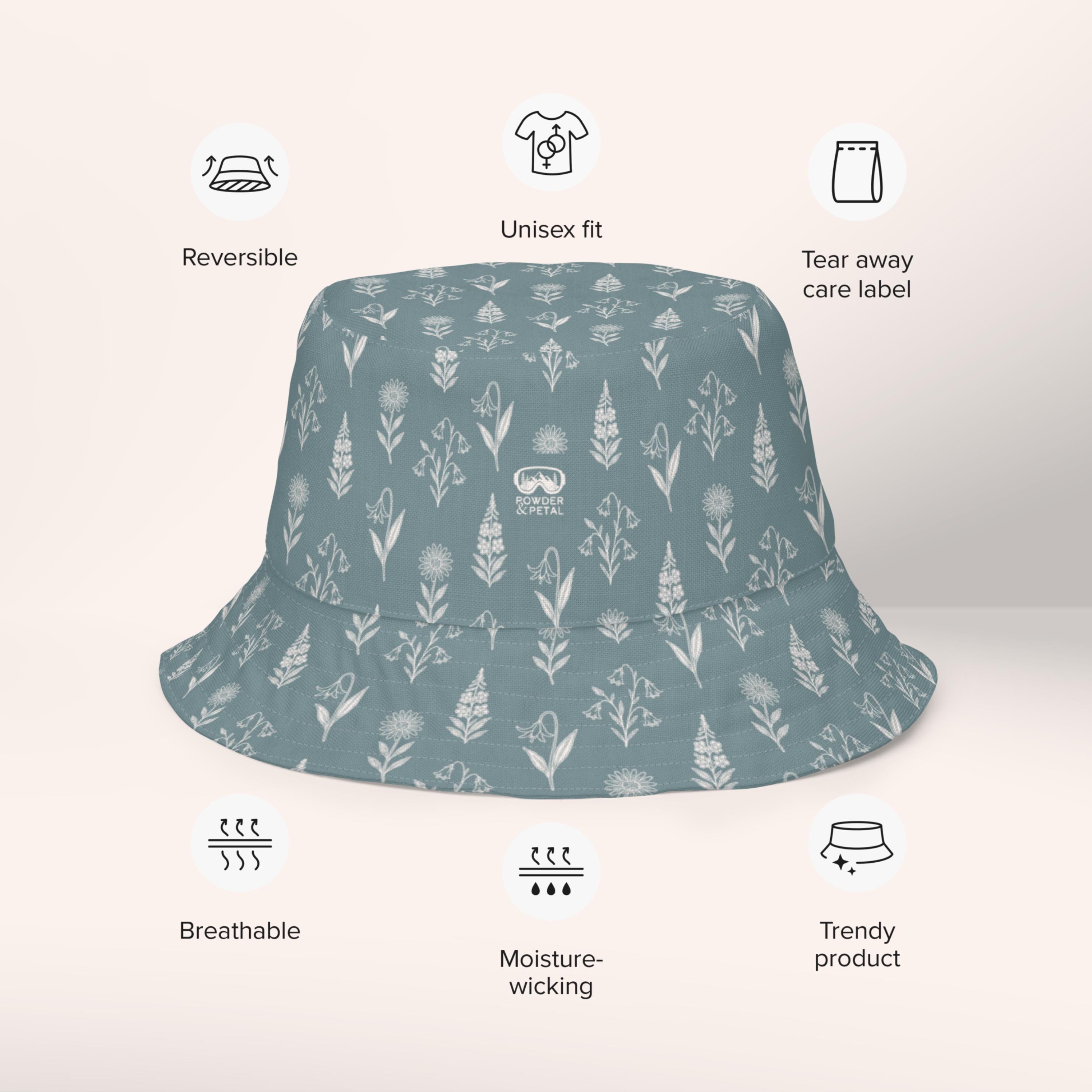 Reversible Bucket Hat – Alpine Wildflower Pattern - Etsy display picture 3