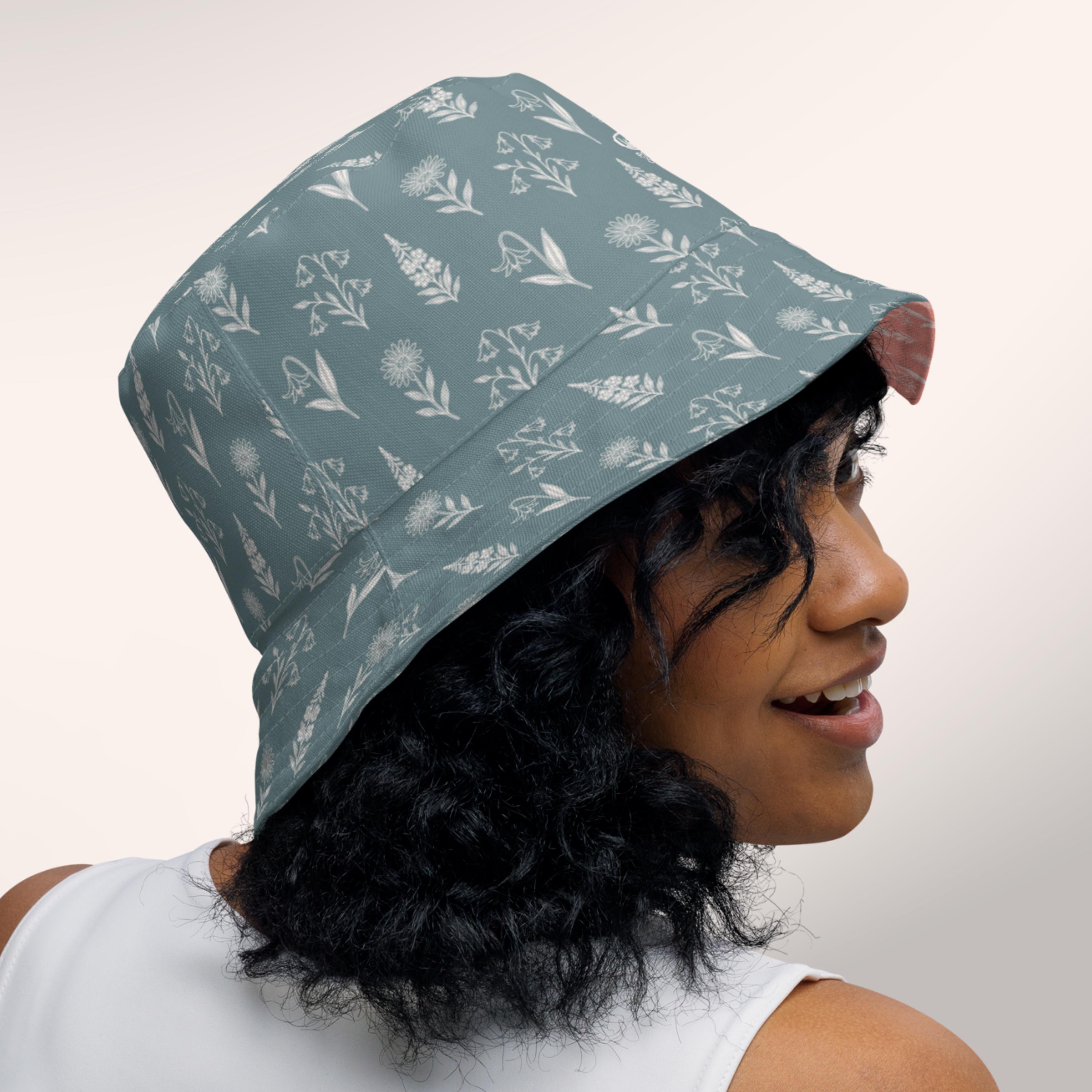Reversible Bucket Hat – Alpine Wildflower Pattern - Etsy display picture 1