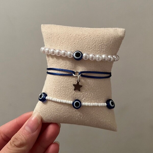 Lot 3 bracelet bleu