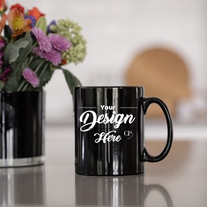 Black Mug Mockup, 11oz Black Coffee Mug Mockup, Mug Mockup, Cozy Mug Mockup, Studio Mug Mockup, Coffee Cup Mock up, Styled Stock Photo