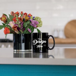 Black Mug Mockup, 11oz Black Coffee Mug Mockup, Mug Mockup, Cozy Mug Mockup, Studio Mug Mockup, Coffee Cup Mock up, Styled Stock Photo