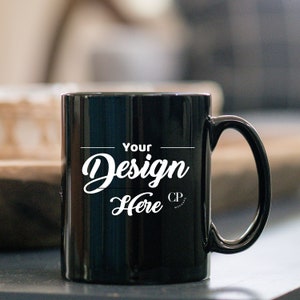 Black Mug Mockup, 11oz Black Coffee Mug Mockup, Mug Mockup, Cozy Mug Mockup, Studio Mug Mockup, Coffee Cup Mock up, Styled Stock Photo