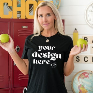 Comfort Colors C1717 Black Shirt Mockup, Black t-shirt mockup, Model mockup, Styled Shirt mockup, Comfort Colors Mockup Black,  Womens Tee