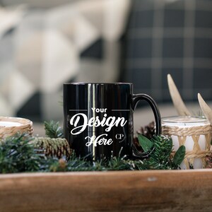 Black Mug Mockup, 11oz Black Coffee Mug Mockup, Mug Mockup, Cozy Mug Mockup, Studio Mug Mockup, Coffee Cup Mock up, Styled Stock Photo