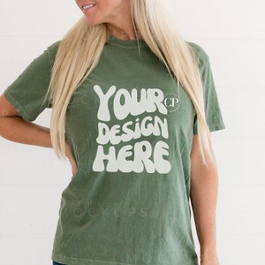 Comfort Colors C1717 Moss Shirt Mockup, Oversized Mockup, Moss Shirt, Comfort Color Shirt Mock, Model Mock up, Fall T-shirt Mockup