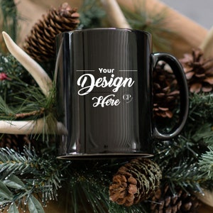 Black Mug Mockup, 11oz Black Coffee Mug Mockup, Mug Mockup, Cozy Mug Mockup, Studio Mug Mockup, Coffee Cup Mock up, Styled Stock Photo
