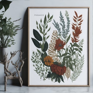 French Botanical set of 4