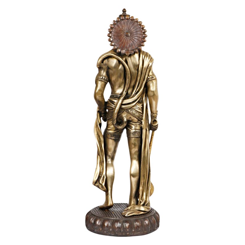 Big Brass Standing Hanuman Idol Bajrangbali Bhagwan Sankat Etsy