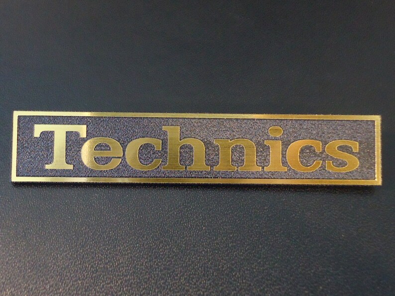 Technics Logo Emblem Badge GOLD color brushed 3M adhesive 68 x 13 mm 402f image 2