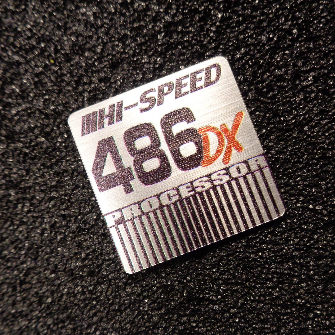486DX Vintage Computer PC Case Badge Logo Label Decal Sticker 1x1 483b