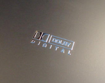 Dolby Digital Audio metal sticker label badge 30 x 11mm 020d