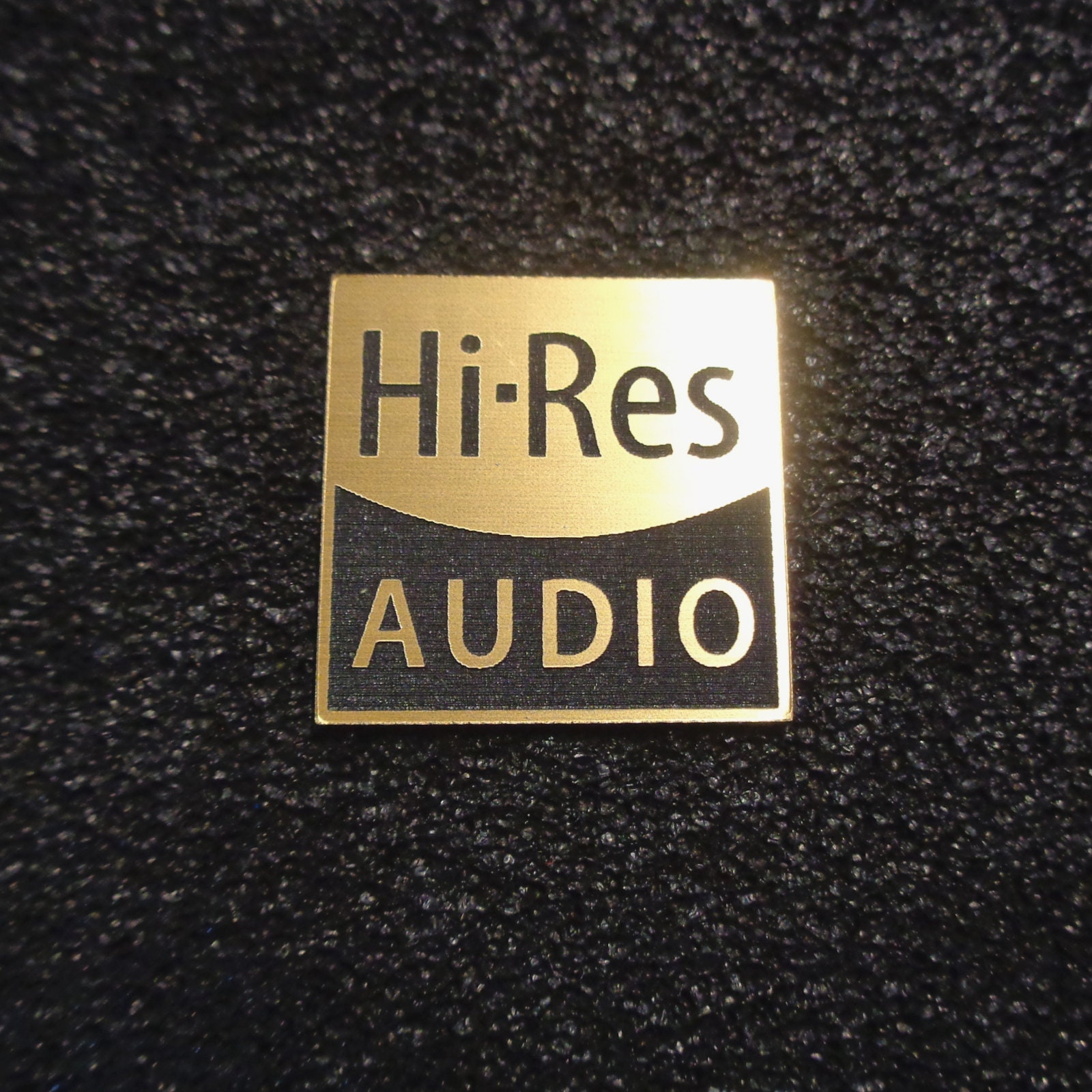 Hires Audio Logo Emblem Badge Gold Color Brushed 3M Adhesive Etsy